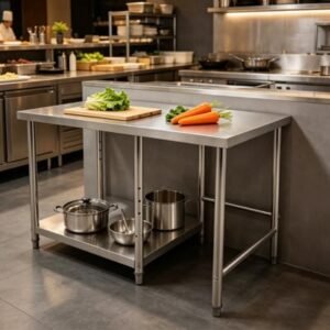 Stainless Steel Work Table with Backsplash
